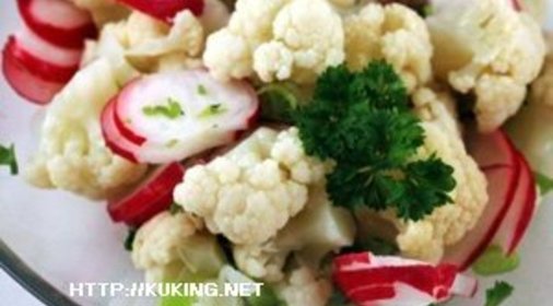 Салат из цветной капусты с редисом