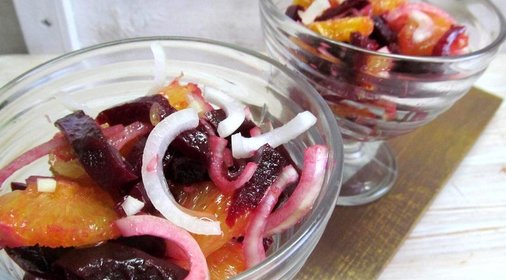 Салат из апельсина лука и свеклы