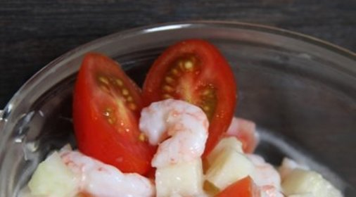 Салат с креветками