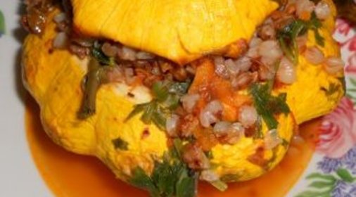 Запеченные патиссоны с начинкой