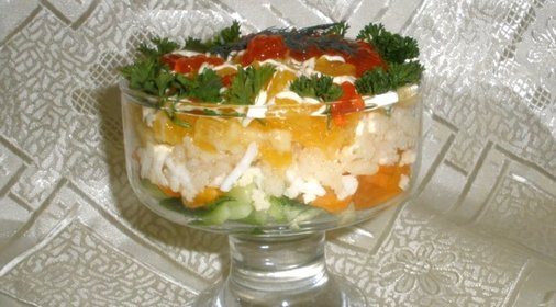 Cалат с мясом криля