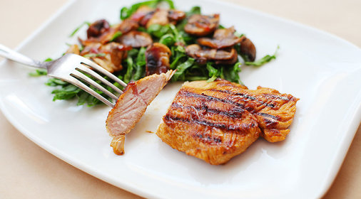 Индейка с грибами и шпинатом за 30 минут