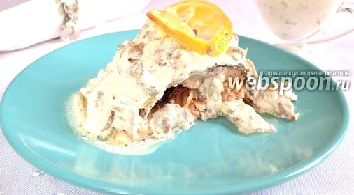 Форель со сливочно-грибным соусом