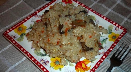 Рис с шампиньонами