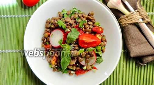 Чечевичный салат с редиской