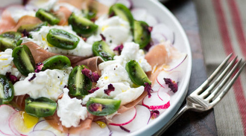 Салат с редисом и киви