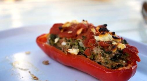 Фаршированные болгарские перцы в греческом стиле