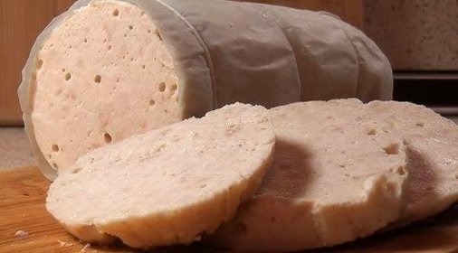 Домашняя варёная колбаса в кружке