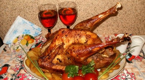 Индейка с яблоками и апельсинами