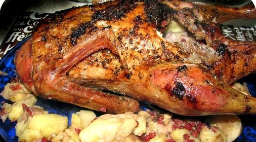 Индоутка в духовке с яблоками
