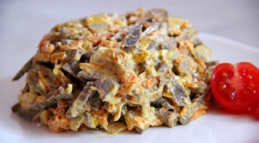 Салат из печени
