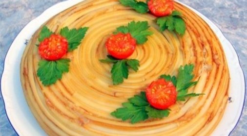 Тимбаль мясной с шампиньонами