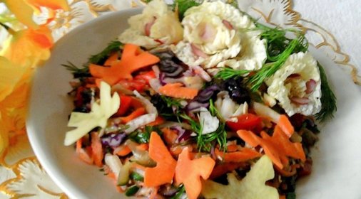 Витаминный салат Бабочки-цветочки