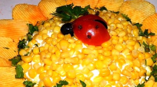 Салат Подсолнух с грибами