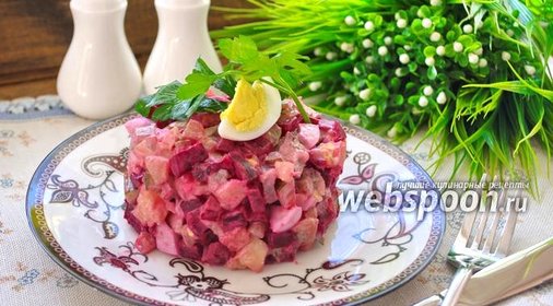 Салат свекольный со свиным языком