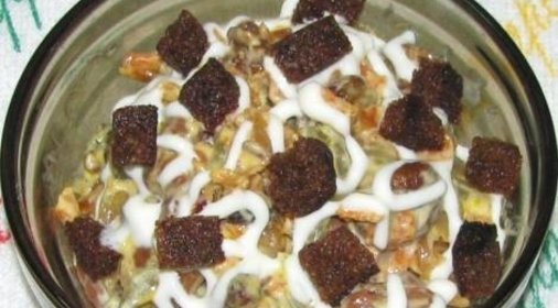 Салат с фасолью и грибами