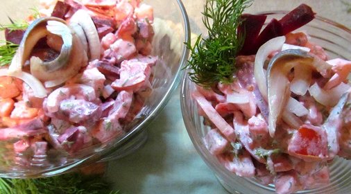 Салат из сельди с овощами