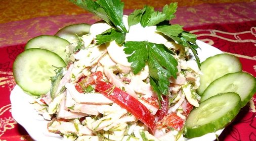 Берлинский салат с ветчиной