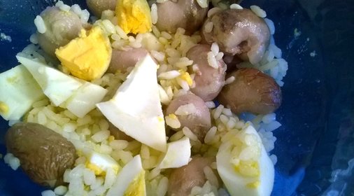 Теплый салат с почками кролика