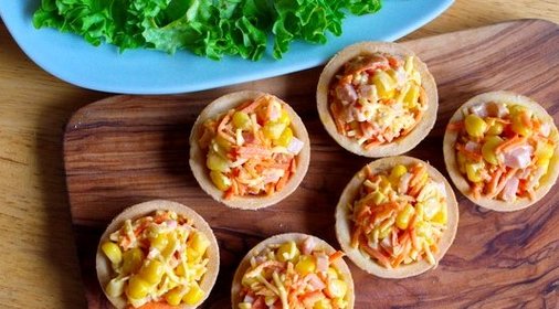 Салат для тарталеток с ветчиной