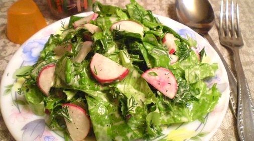 Салат из редиса и зелени