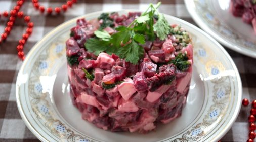 Салат с говяжьим языком