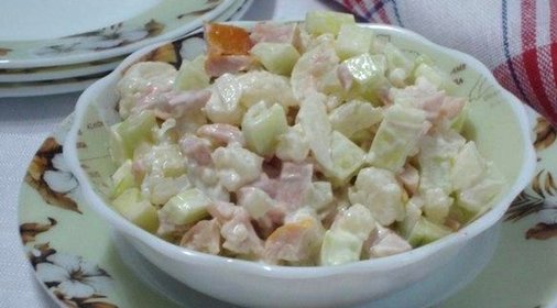 Салат с цветной капустой с майонезом