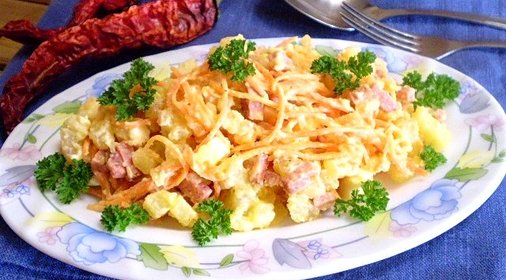 Салат ажурный с корейской морковью