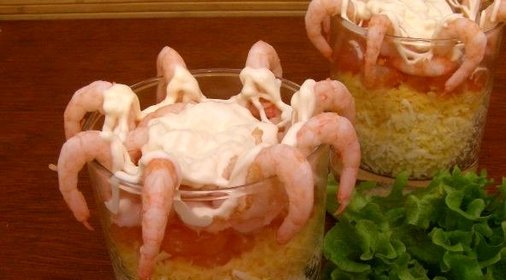 Салат Айсберг с креветками