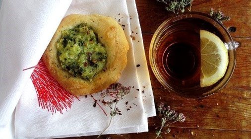 Шаньги с картофелем и черемшой