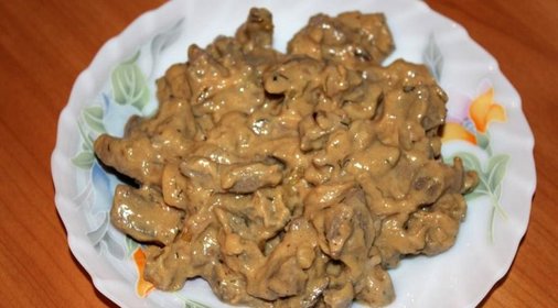 Печень по-строгановски в мультиварке