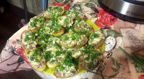 Картошка запеченная с фаршем