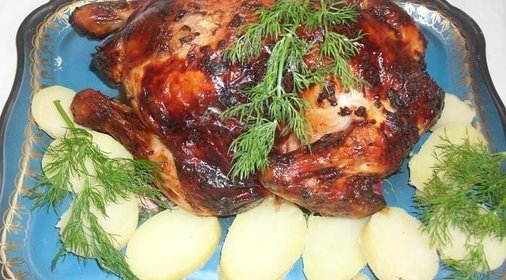 Куры гриль в духовке целиком