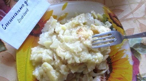 Картофель жареный по-украински с салом