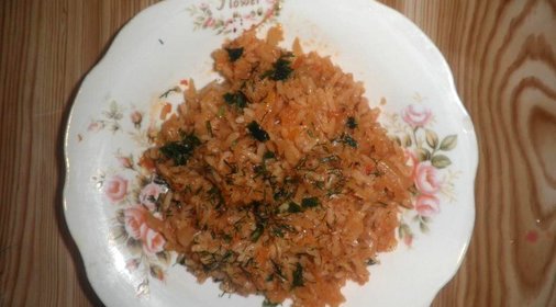 Постная тушеная капуста с рисом