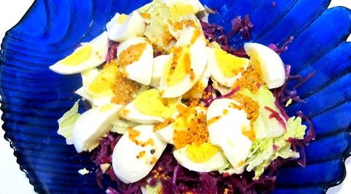 Салат с пекинской и краснокочанной капусты