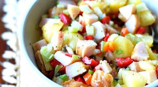 Салат из рыбы горячего копчения