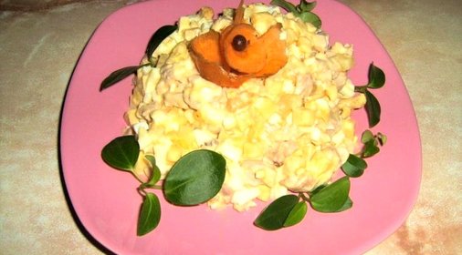 Новогодний салат Курица с ананасом