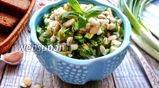 Салат из перловой крупы и огурцов