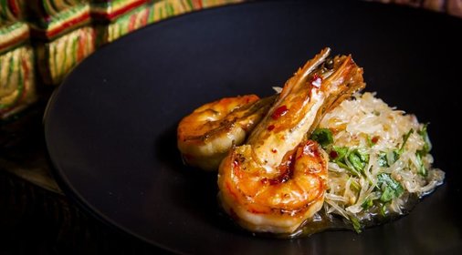 Салат из помело с креветками