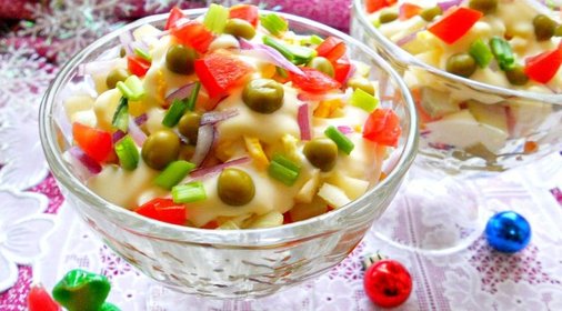 Салат с копченой рыбой Мозаика