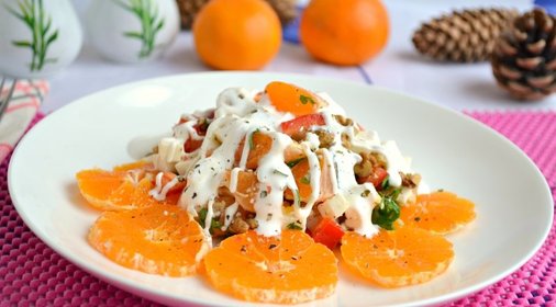 Салат с брынзой и мандаринами
