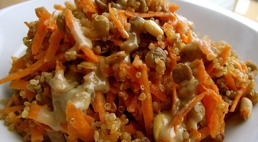 Салат из чечевицы с морковью