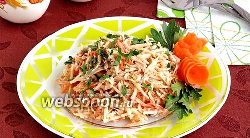 Салат из редьки с орехами