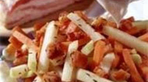 Салат из кольраби с беконом