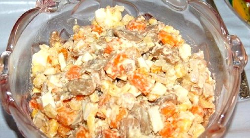 Салат с курицей и грибами