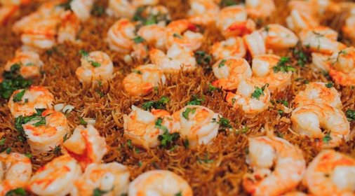 Фидуа с креветками
