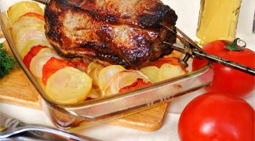 Свиная шейка, зажаренная на вертеле