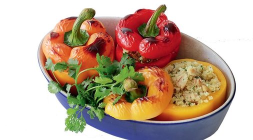 Сладкие перцы с грибами