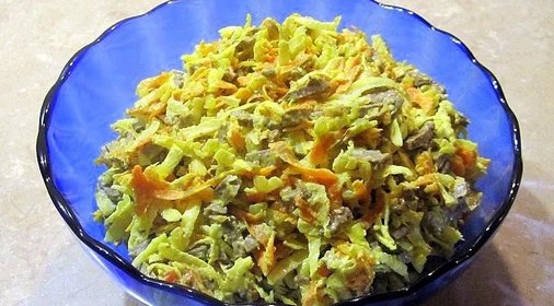 Салат из сердца говяжьего с редькой